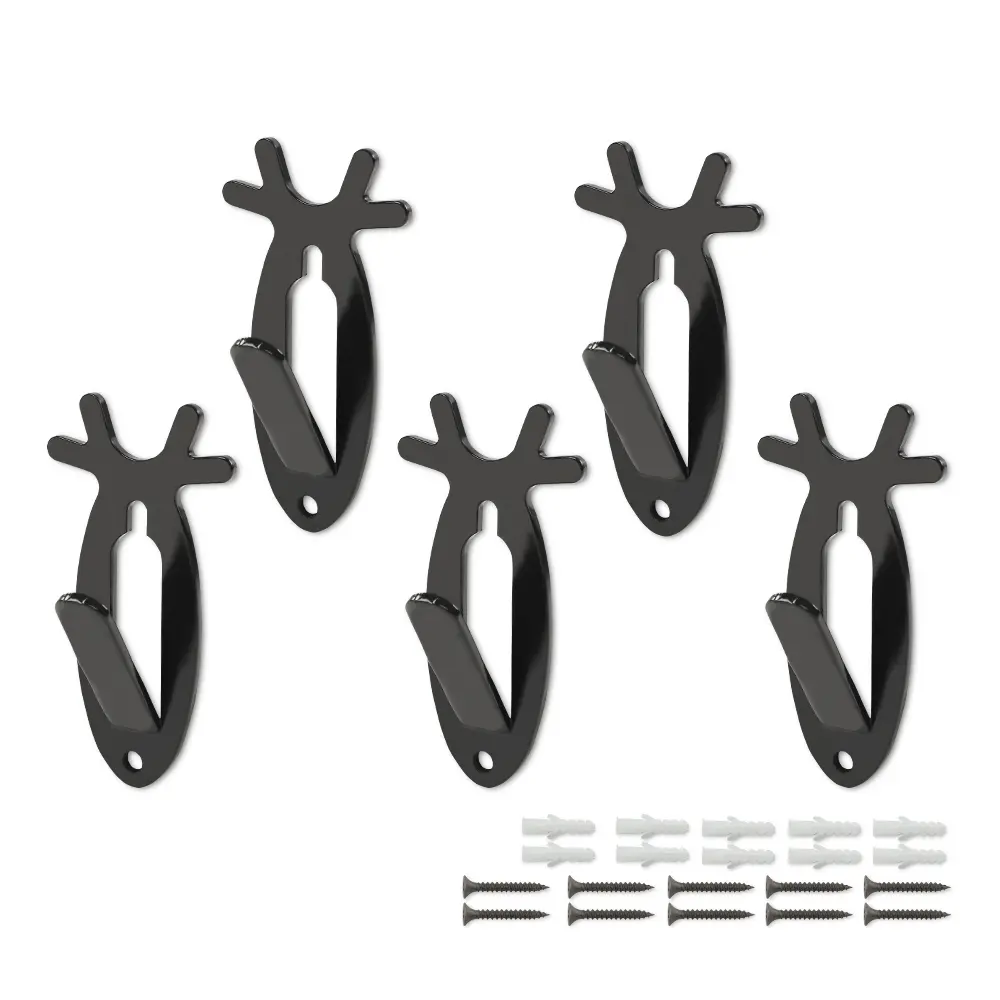 Brand New High Quality Antler Style Hanger Multi-Pack, 3/5/6/10 Pcs European Mount Skull Wall Hooks, Deer Antelope Trophy Display Brackets, Quick Installation Car Exterior Decoration Wall Fasteners Wall Mountable Rustproof