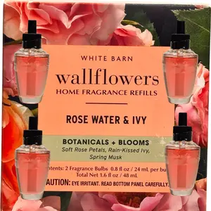 Rose Water & Ivy White Barn Wallflowers Refill 4pack Botanicals & Blooms Home Fragrances Plugs