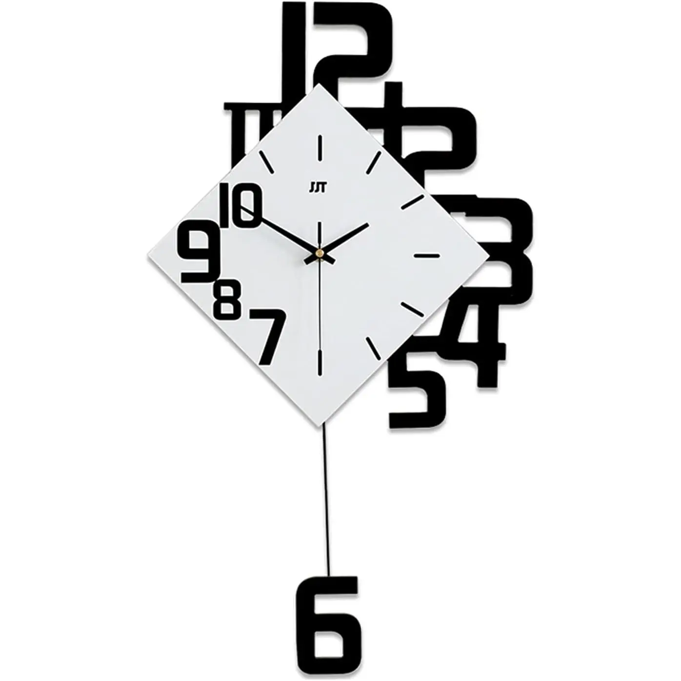 Large Silent Pendulum Decorative Clock - Plain Modern Round Glass-Metal Pendant, Accurate Pointer, Non-Toxic Rust-Resistant, Long Service Life Decor for Living Room, Study