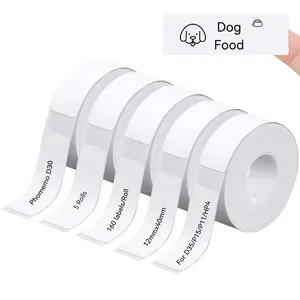 Lable Maker Tape, Thermal Label, Sticky Labels, 5 Rolls/set Adhesive Label Paper, Label Tape Suitable for P15 D35 Label Tape P11 Tapes HP4 Label, Office Stationery & Supplies