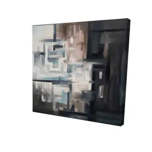 212 MAIN 24x24 in. Brown Abstract Contemporary Artwork Print - High-Def Minimalist, Dynamic Forms, Artistic Home & Room Decoration (Model 2080-2424-AB44)