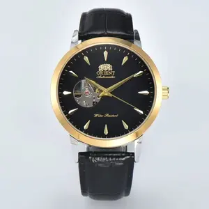 Men's Skeleton Mechanical Watch with Lion Emblem, High-Quality Automatic Movement and Brown Leather Strap for Casual & Formal Wear, Men's Accessories