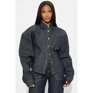 Premium Selvedge Utility Denim Jacket - Dark Denim