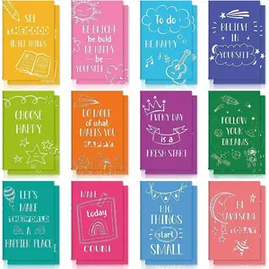 24pcs Mini Colorful Notebooks, Fun Motivational Journals, Inspiring Notepads, Kids' Small Pocket Notebook, Portable Notebook, Teacher School Office Prizes, Travel, Stationery Supplies