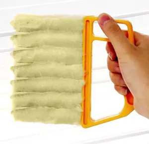 7-Slat Handheld Blind Cleaner Brush - Washable & Removable Home Cleaning Tool for Blinds, Dust Shutters, Window Air Conditioners, with Soap