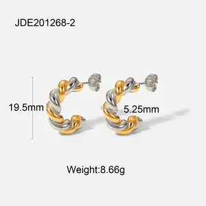 Silver and Gold Color Two Tone Mixed Metal Drop and Stud Heart Earrings Mixed Metal Chunky Thick Teardrop Puff Heart Stud Statement Earrings  Fashionably Late Co.