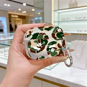 Camouflage Ape Head Protective Case Cover for Apple AirPods 1/2/3/4/pro/pro2, Tpu Texture, Lightweight & Durable, Anti-Scratch, Shockproof, Protection Earphone Protective Cover
