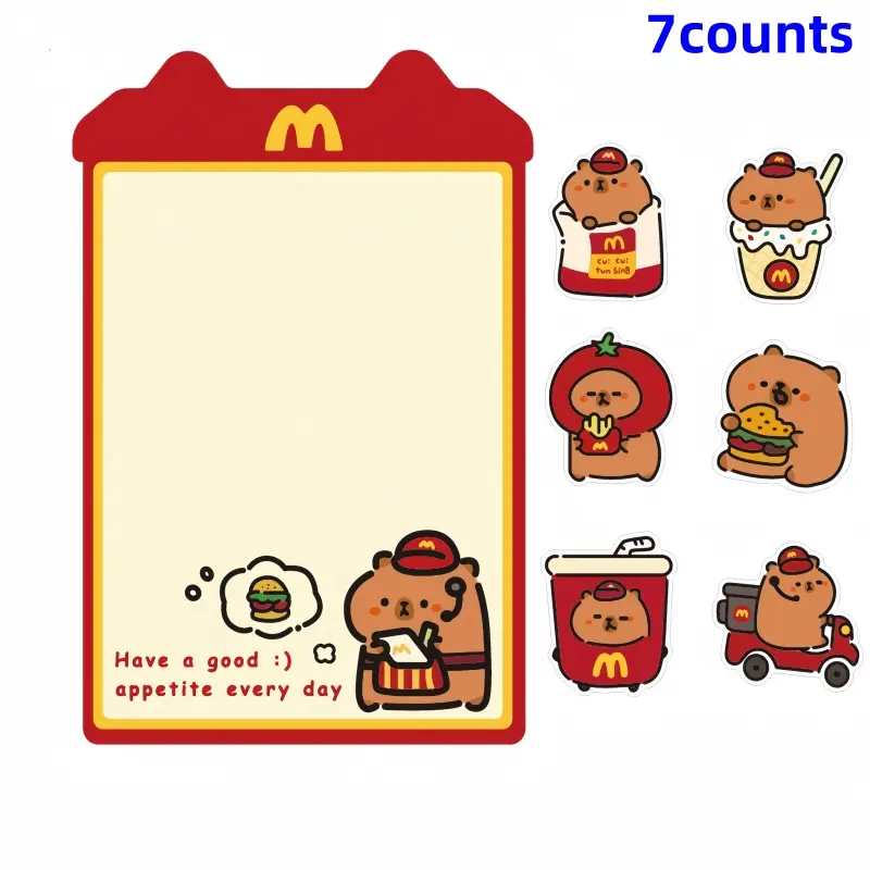7-Piece Cute Cartoon Magnetic Whiteboard Set, Writing Board, Erasable Pet Fridge Message Board, Decorative Memo Board for Home, Perfect Gift for Mother Wife Elderly