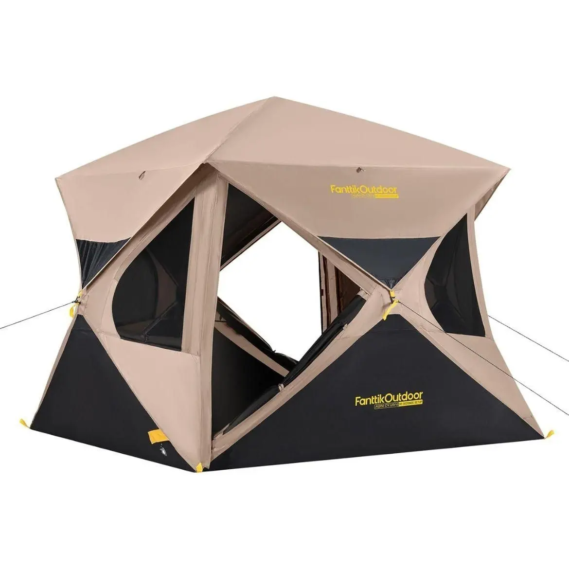 FanttikOutdoor Alpha C4 Ultra Camping Tent 4 Person Pop Up Instant Cabin Setup in 60 Seconds Portable Hub Tent with Rainfly & Windproof for Outdoor Camping & Overlanding, Instant Canopy Tent, Windproof Folding Tent,SummerWins summerwins