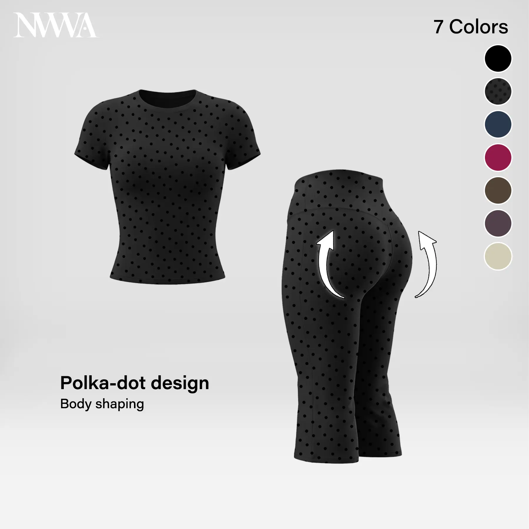 Women's 2 Piece Capri Set, Slim Fit Short Sleeve T-Shirt and High Waist Leggings, Tummy Control Butt Lifting Polyester Activewear for Gym Yoga, Two Piece Set, Women's Clothes, Outfits, 2 Piece Sets Women