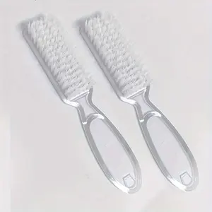 2 pieces of long-handled nail painting tools, Nail Art Tool: square-nosed nail brush, dust brush, nail dust cleaning brush, shoe brush, gentle nail brush, nail painting powder dust cleaning and removal brush, handle-equipped nail brush