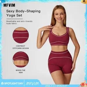 MFVIM Women’s 2-Piece Solid Backless Crop Camisole & Skinny Shorts Set, Sleeveless Sporty Gym Apparel, Stretchable Casual Activewear for Athletic Training & Workout