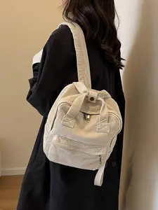 1pc Women's Fashionable Minimalist Casual Retro Solid Color Backpack Cute Versatile Backpack Perfect for Daily Commuting, Work, and School Durable, Versatile, and Convenient Essential Women's Backpack
