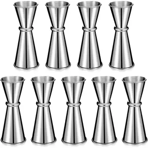 9 Pieces Jigger for Bartending Cocktail Jigger 2 Oz 1 Oz, 304 Stainless Steel Shot Glass Measuring Cup Shot Measure Jigger Double Japanese Jigger for Bartender Bar Supplies Yinkin