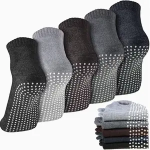 5 Pairs Ankle Grip Socks, Non-Slip Pilates & Yoga Footwear, Solid Color Knit Fabric, Machine Washable, for Men and Women, All-Season Use outdoorfun