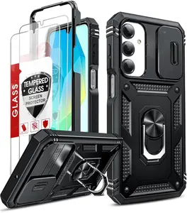 Sansumg Galaxy A16-5G Phone Case: Galaxy A16 5G Screen Protector [2 Packs] with Camera Cover, Military-Grade Heavy Duty Protection Cell Android Basic Funda para Samsung Galaxy A 16 5G Phone, Black