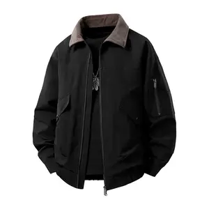 Men’s Turn-Down Collar Workwear Jacket — Trendy Loose Fit, Multi-Pocket, Versatile Functional Style