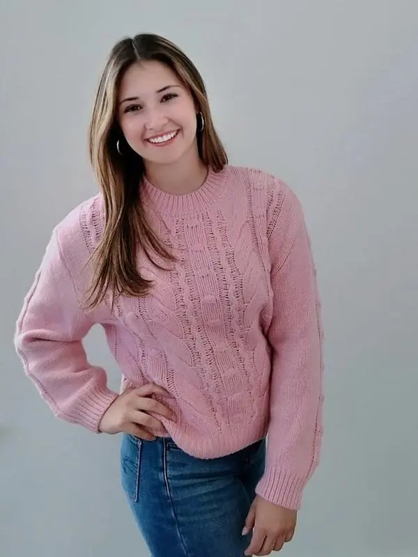 100%Wool Pink Complex Sweater