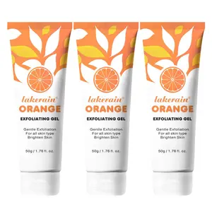 Orange Exfoliating Gel for Face Body, 3 Counts/set Natural Moisturizing Face Scrub, Deep Cleansing Facial Exfoliator for Daily Use