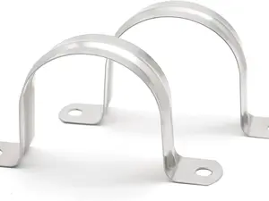 10PCS M50 (2 Inch) Conduit Clamps, Stainless Steel Two Hole Strap U Bracket Rigid Pipe Strip, Cable Clamp Hanger with 2 Holes Fit for 2 inch Pipes OD