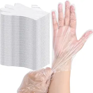 Disposable Plastic Gloves Bulk, Clear Food Handling Service Gloves for Kitchen Food Prep Food Service Food Handling
