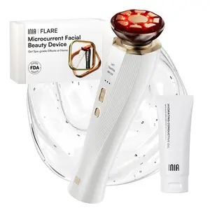 [New Color Drop]  INIA FLARE All-in-One Facial Beauty Device, 3-in-1 Facial Massager Beauty Device for Face and Neck Skin Rejuvenation Lifting/ Tightening/ Infusing, Best Mother's Day gift for Her