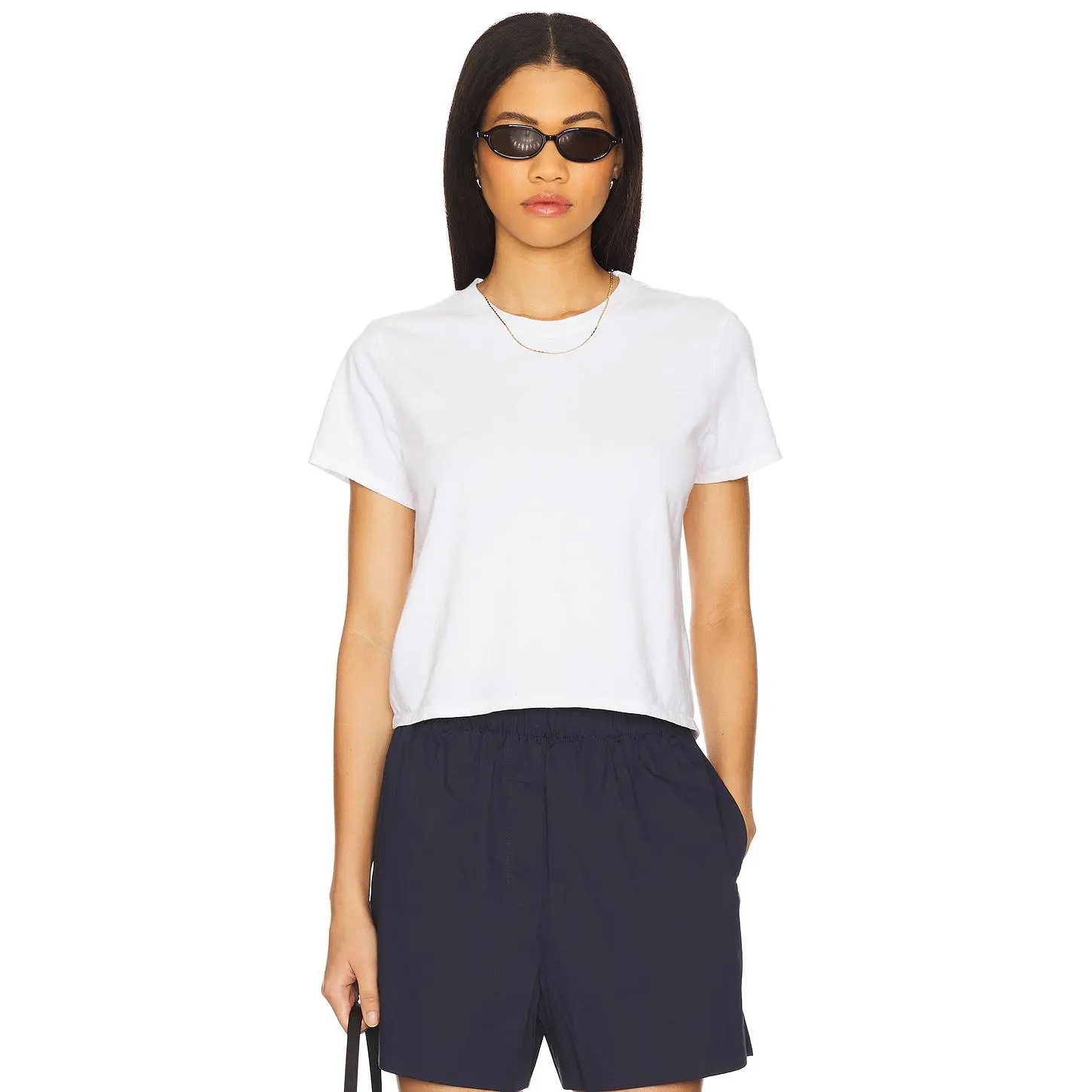 perfectwhitetee Springsteen Baby Tee in White