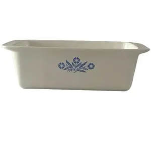 Corningware Vintage Loaf Pan Kitchen Goods Baking Cooking Blue Floral