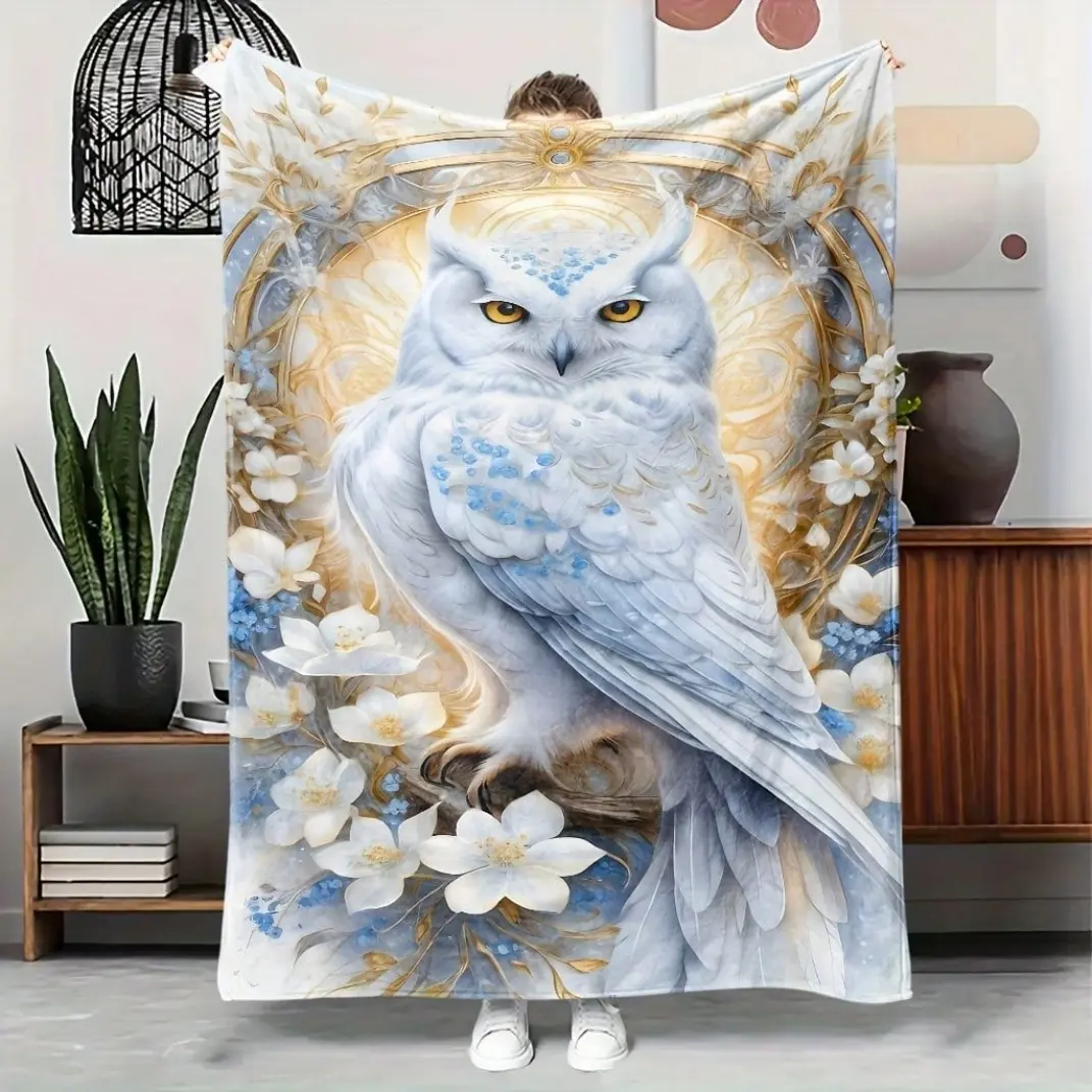 A Cozy White Owl Themed Blanket Soft High-Definition Digital Print Perfect Gift For All Seasons.Thin Blanket Dream Workshop