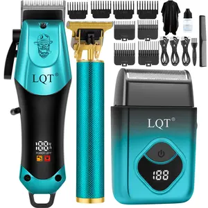 Professional Lqt Hair Clippers for Men, Beard Trimmer Kits & Sets, Cordless Hair Clipper, Electric Shavers, Ceramic T-Blade, Ideal for Barbers, Christmas Gifts