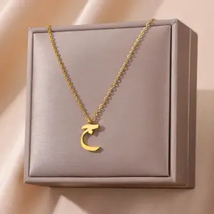 Fashionable Arabic alphabet pendant necklace, exquisite necklace for women, gift for women