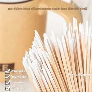 Multifunctional Wooden Cotton Head Nail Cleaning Stick, Dead Skin Removal, Cuticle Pusher, Polish Correction, Phone Dust Mesh, Keyboard Cleaner