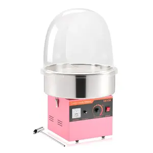 1000W Power Electric Cotton Candy Machine, Commercial Sugar Spinning Floss Maker with Stainless Steel Large Bowl, Sugar Scoop and Cover, Overload Safe, Ideal for Home, Carnival Parties (Pink)