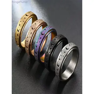 Anxiety Rotating Ring, Fashion Promise Ring, Fashionable Stainless Steel Ring for Men & Women, Fashion Jewelry for Party, Daily Clothing Decor, Trendy Exquisite Jewelry for Birthday Gift