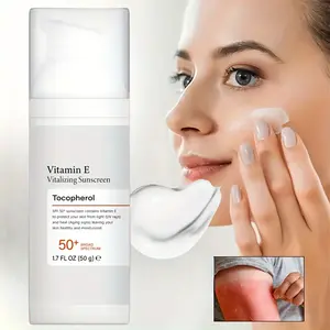 Vitamin E Rejuvenating Sunscreen, with SPF 50+, can effectively protect against UVB rays, reduce sunburn caused by ultraviolet rays, and also help moisturize and retain water in the skin.