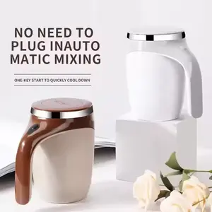 Self Stirring Mug Magnetic Mixing Cup No Battery Automatic Coffee Mug 304 Stainless Steel Detachable Stirrer Easy Clean Gift Drinkware Portable
