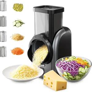 Electric Cheese Grater, Rotary Vegetable Slicer with 4 Interchangeable Drum , Multifunctional Cheese  Shredder for Kitchen Potato Veggie Salad Fruit etc