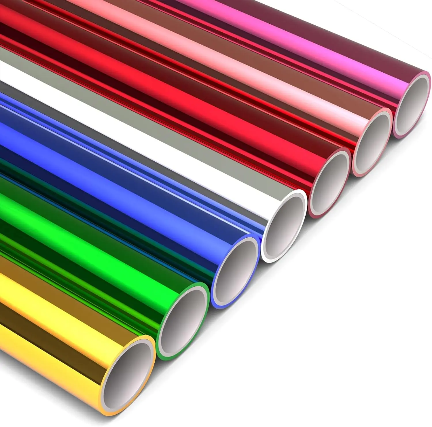 Transfer Foil Paper Bundle for Cricut Foil Transfer Kit/Spellbinders/Foil Quill/Heat Foil Pen,12inx9.84ft Heat Transfer Foil Roll,7 Assorted Colors Hot Foil Roll Transfer Foil Roll for Craft