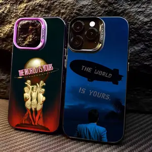 The World Is Yours S-Scarfaces Colorful Silver Back Phone Case For IPhone 17 16 15 14 13 12 11 Air Plus Pro Max Plus