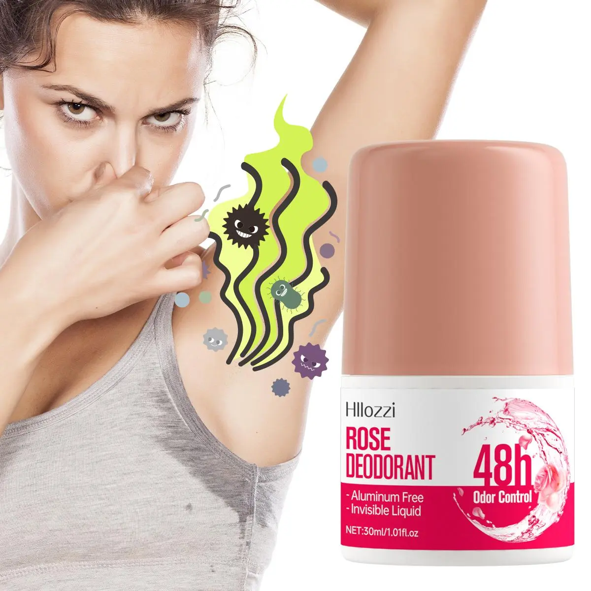 Rose Deodorant, Long-lasting Fragrance all body deodorant, Body Odor Remover, Suitable for Daily Use, Suitable for Layering and Moisturizing The Skin