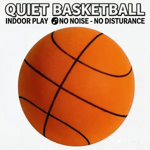 Silent Basketball Size 7 (29.5") - Grooved Airless Indoor Basketball, Highly Elastic Quiet Foam Ball, No Noise Training Ball for Home, Apartment, Dorm, Quiet Basketball