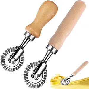 2 count Pastry Wheel  - ravioli  - pasta  wheel with ,Roller Wheel Round Mold for  and Kitchen Use