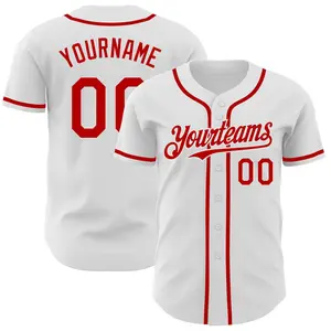 Custom White Red Baseball Jersey Shirt – Personalized Team Name, Your Name, Number & Logo, Custom Baseball 2026 World Baseball Classic Jersey for Men Women Youth, Gift idea for Fans, Baseball Lovers