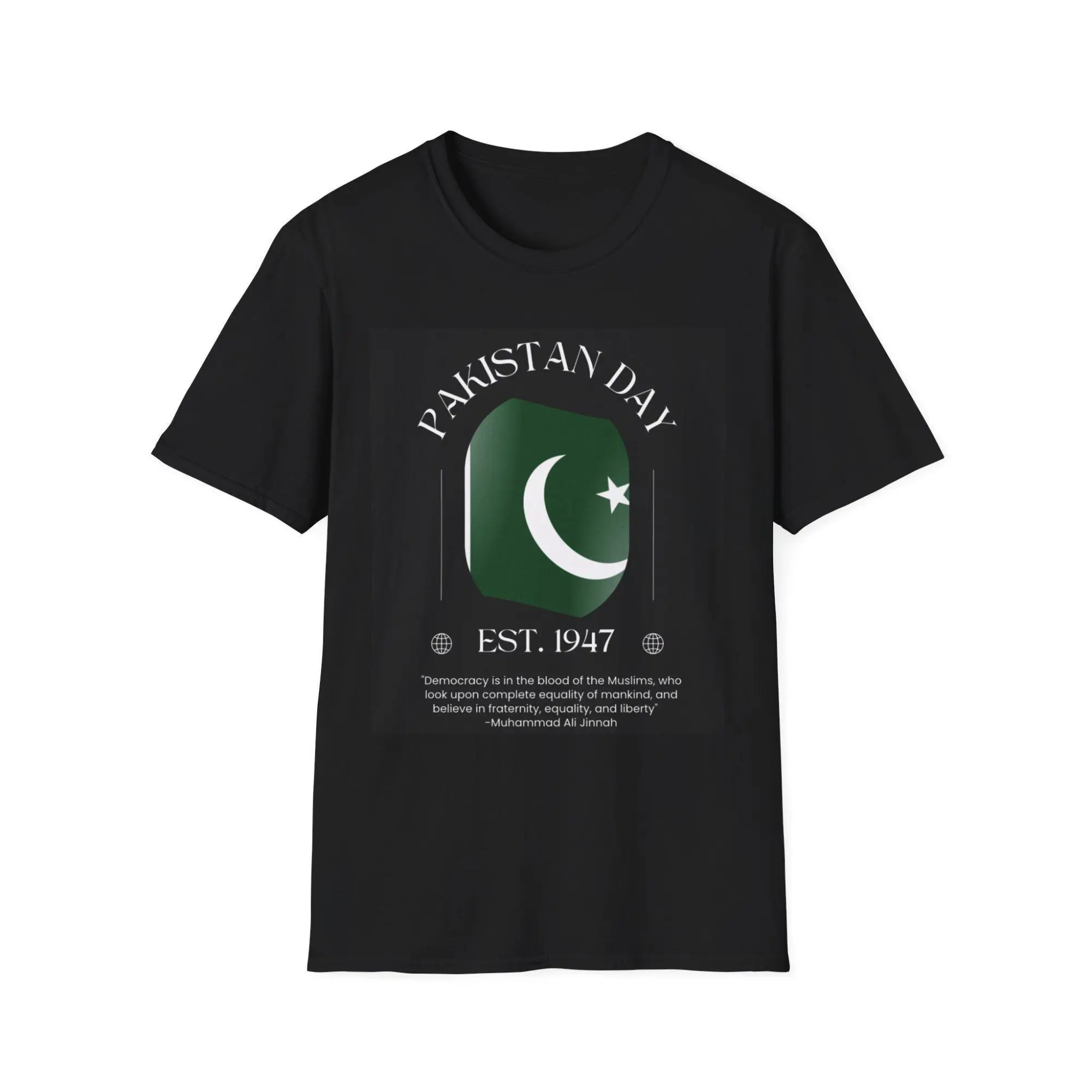Pakistan Day T-Shirt | Pakistani Flag Est. 1947 Jinnah Quote Tee