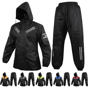 Outdoor Waterproof Motorcycle Rain Suit  2 Piece Breathable Windproof Wet Weather Gear for Men and Women
