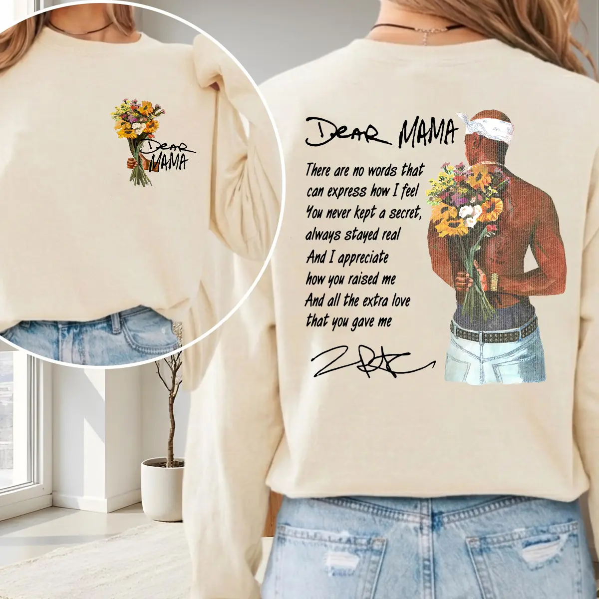 Dear Mama Tupac T-Shirt, 2Pac Lyrics Unisex Sweatshirt, Happy Mother's Day Tee, Mother’s Day Gift