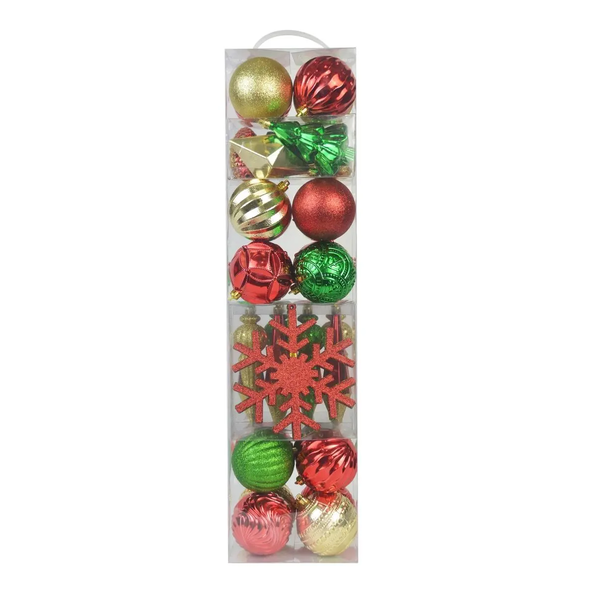 Jeco CHD-TA173 Assorted Styles-Mix Color Rustic Christmas Ornament - Pack of 40