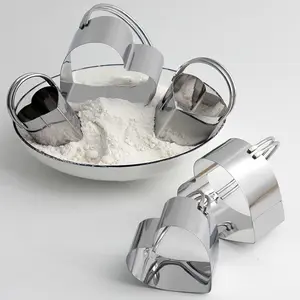 The Perfect Baker's Gift! Multi-Shape Stainless Steel Cookie Cutter Set with Handle. Round, Heart & Square Pastry Molds for Holiday Baking. Easy Press Biscuit Stamp Tool for Family Dinners. Durable & Rust-Resistant.
