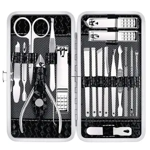 Nail Clippers Set Fingernail and Toenail Clipper Cutters Manicure Pedicure Kit 18 Pieces Stainless Steel Professional Grooming Kits Nail Care Tools with Luxurious Travel Case
