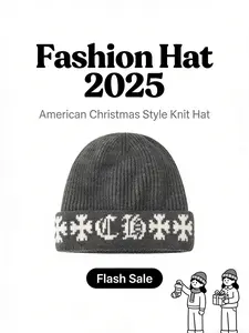 Flash Sale! [Rune Jacquard Beanie] | Cross Letter Gothic Design | Unisex Winter Warm Hat | Windproof Knit Fabric | Festival & Street Style | Edgy Colors